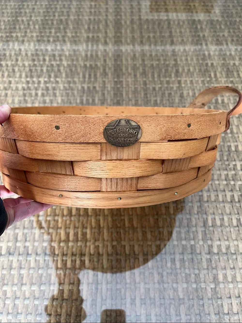 Vintage 13” x 4” Peterboro Maple Basket